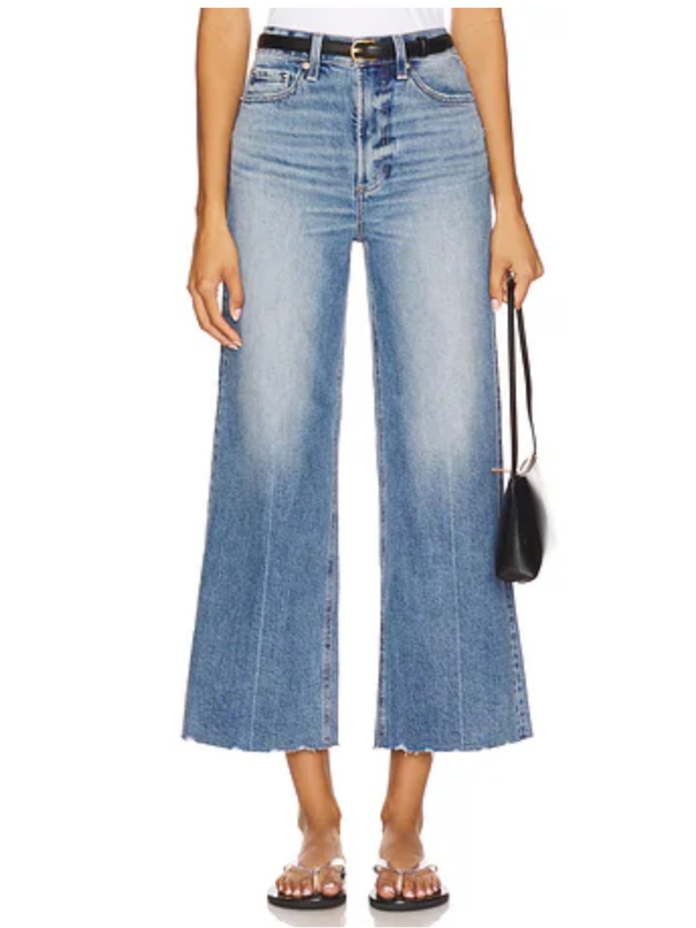 Pistola Lana High Rise Cropped Wide Leg Jeans in Rhythm Size 25